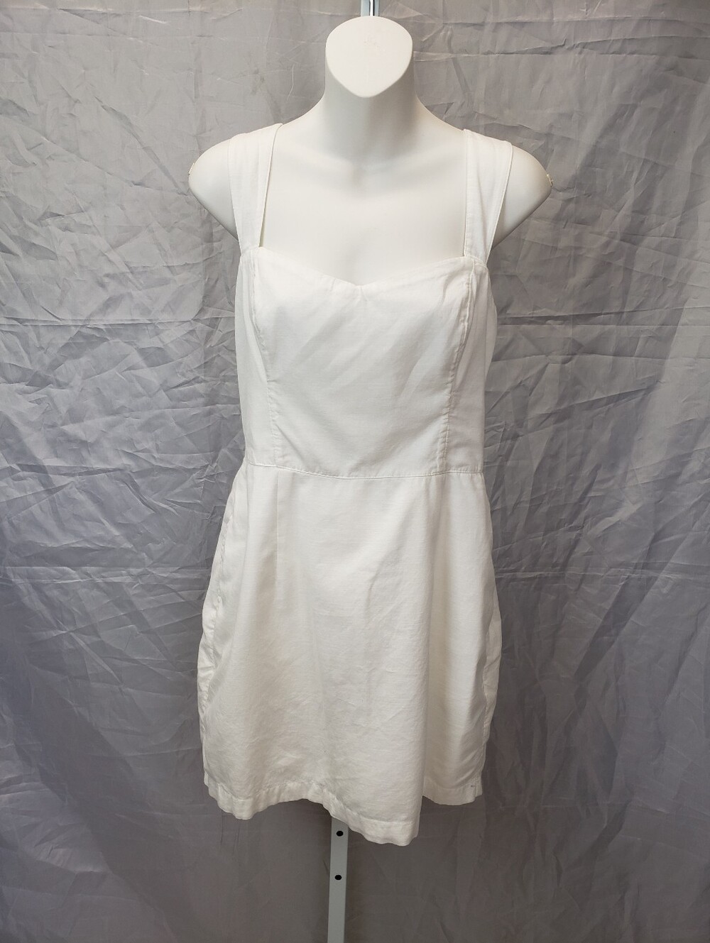 Abercrombie & Fitch White Sweetheart Neck Cotton Mini Dress Size Medium